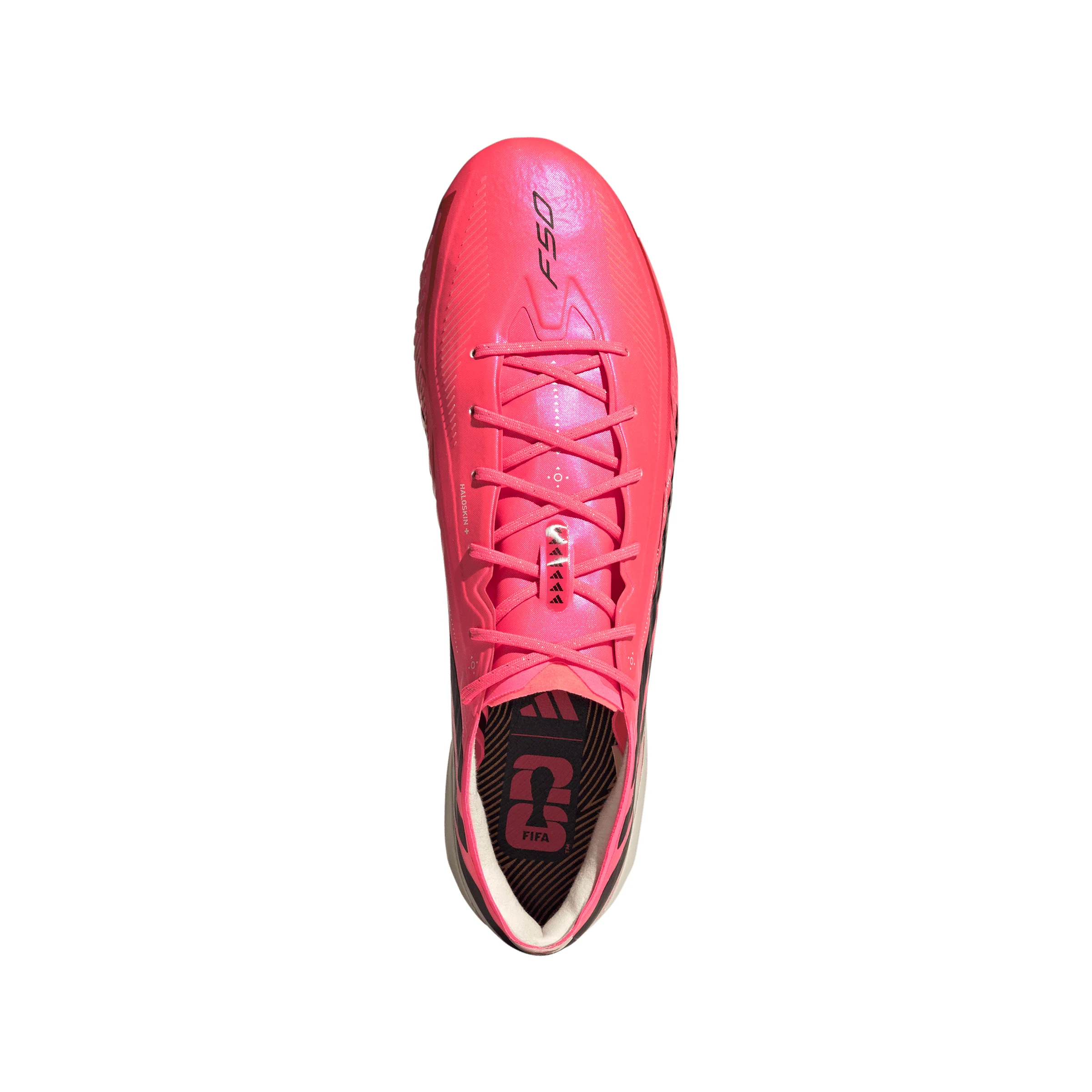 adidas F50 Hyperfast Elite FG Firm Ground Soccer Cleats- Solar Turbo / Core Black / Gold Metallic - Image 4