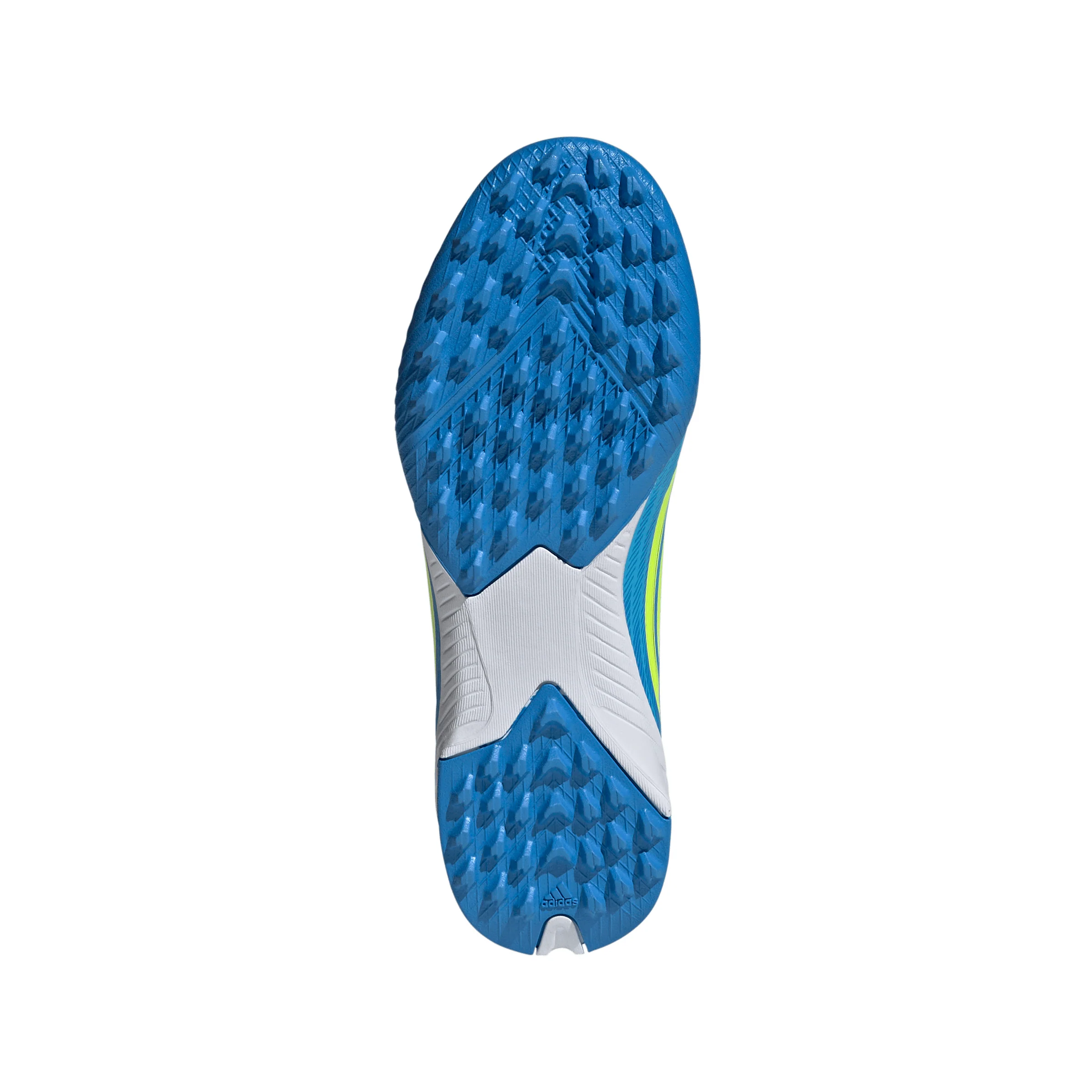 adidas F50 League Junior TF Turf Soccer Cleats- Lucid Ray Blue / Team Solar Yellow 2 / Lucid Aquamarine - Image 5