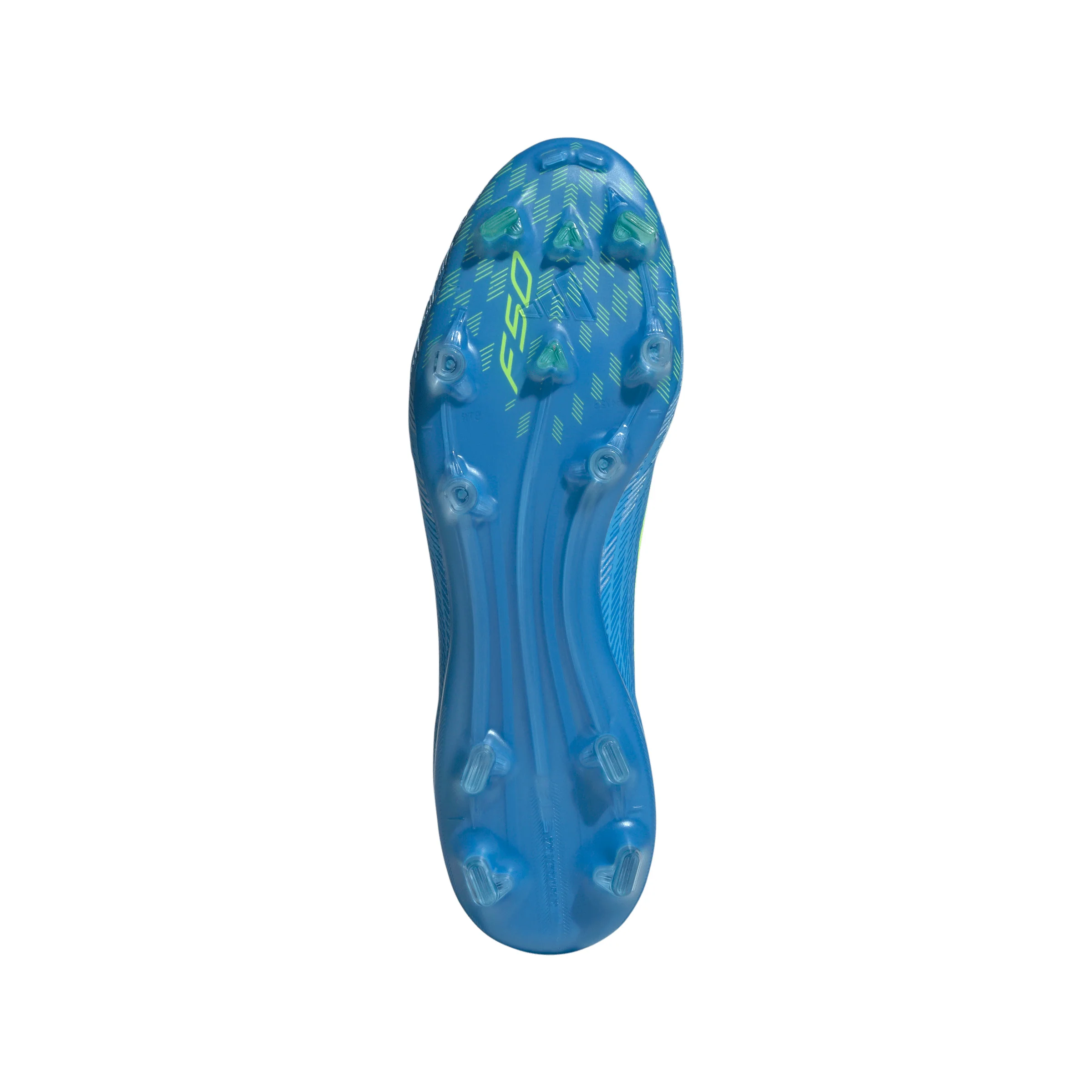 adidas F50 Pro FG Firm Ground Soccer Cleats- Lucid Ray Blue / Team Solar Yellow 2 / Lucid Aquamarine - Image 3