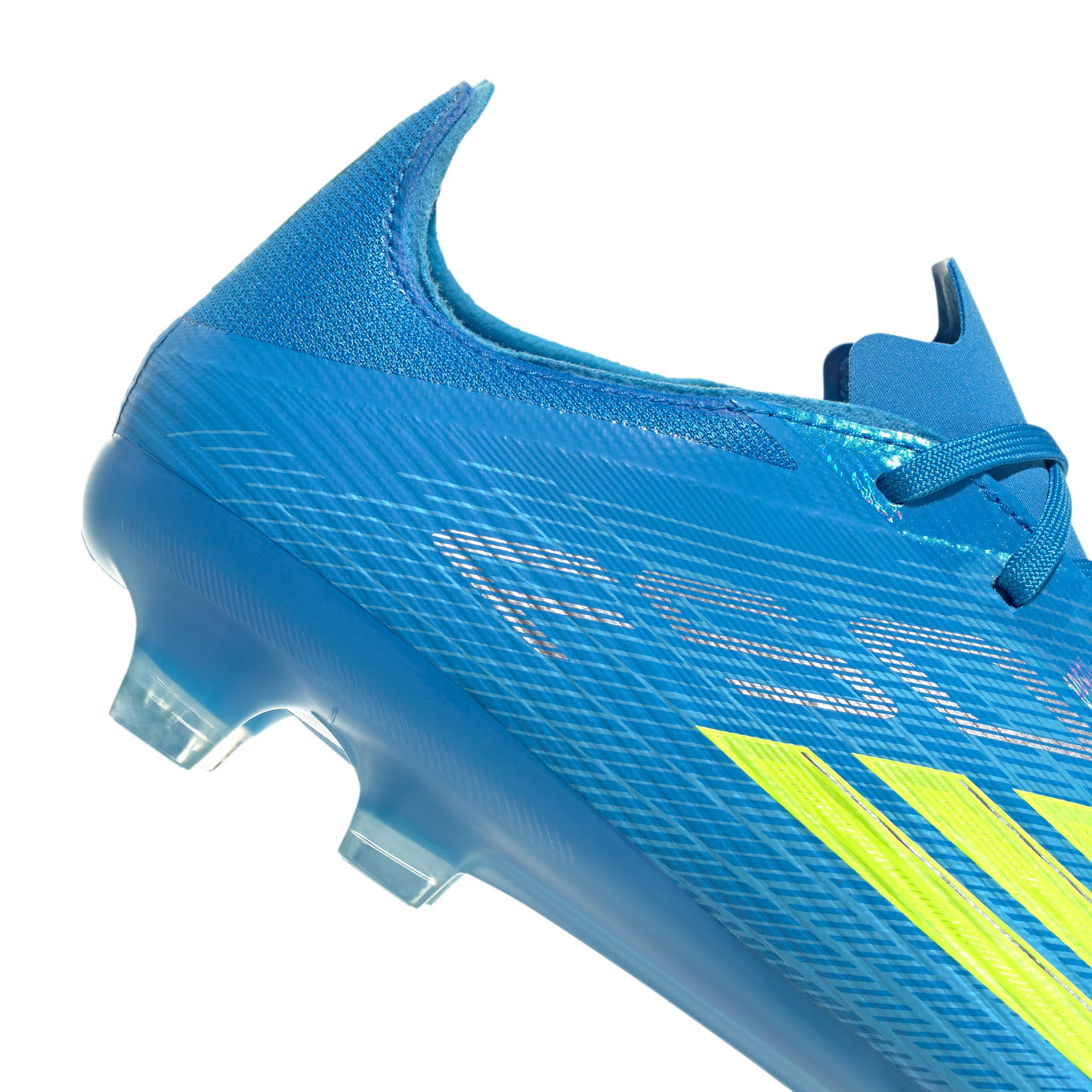 adidas F50 Pro FG Firm Ground Soccer Cleats- Lucid Ray Blue / Team Solar Yellow 2 / Lucid Aquamarine - Image 6