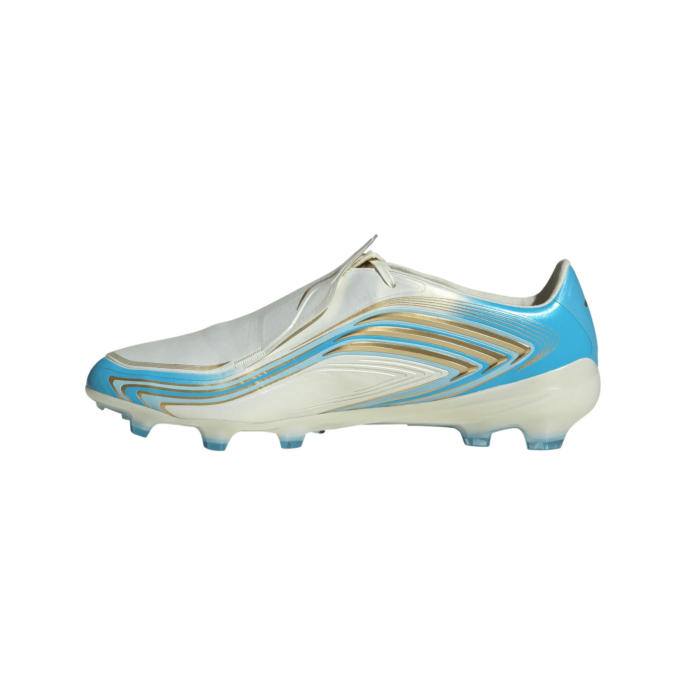 adidas Messi F50 Pro FG Firm Ground Soccer Cleats- Ivory / Semi Blue Burst / Icey Blue - Image 2