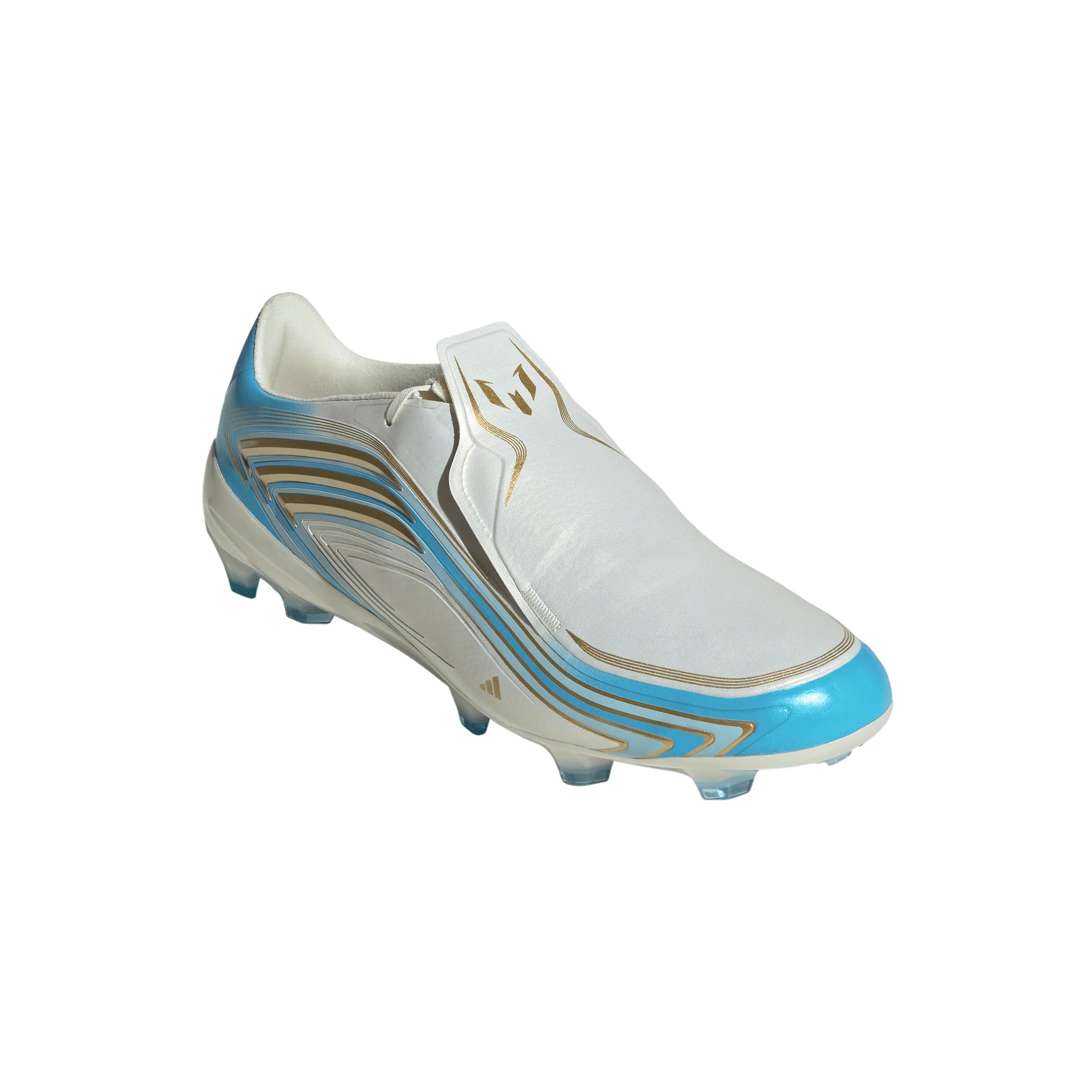 adidas Messi F50 Pro FG Firm Ground Soccer Cleats- Ivory / Semi Blue Burst / Icey Blue - Image 5