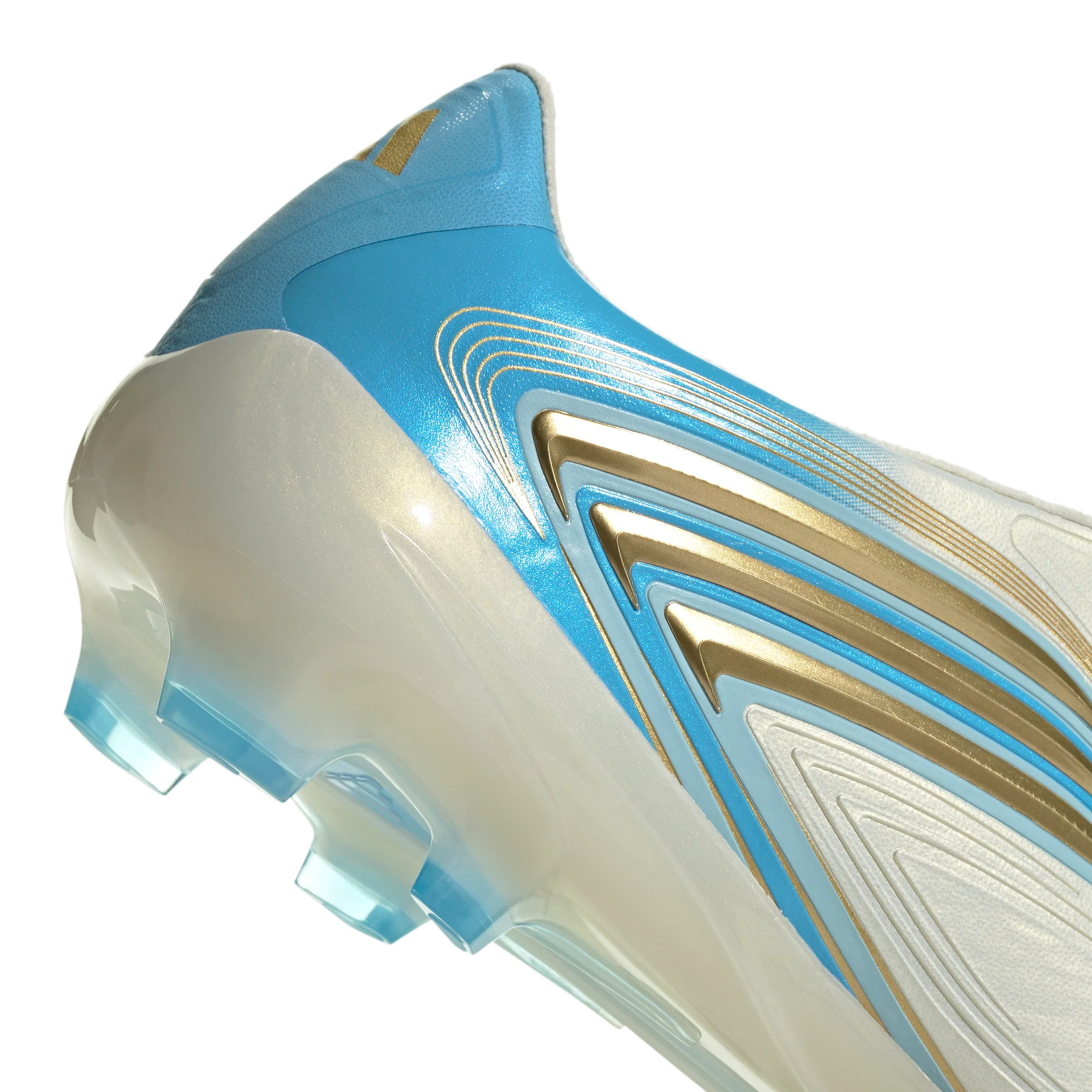 adidas Messi F50 Pro FG Firm Ground Soccer Cleats- Ivory / Semi Blue Burst / Icey Blue - Image 6