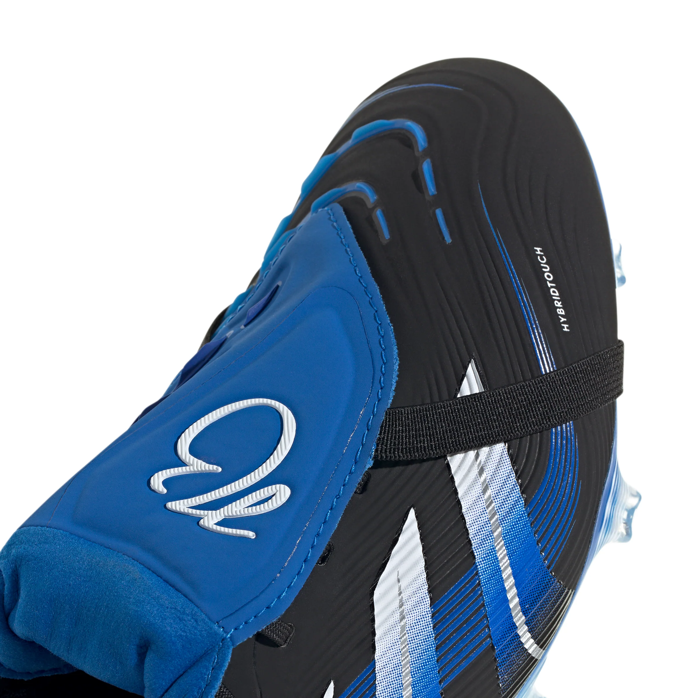adidas Predator Jude Bellingham Elite FoldTongue FT FG Firm Ground Soccer Cleats- Core Black / Cloud White / Glow Blue - Image 6