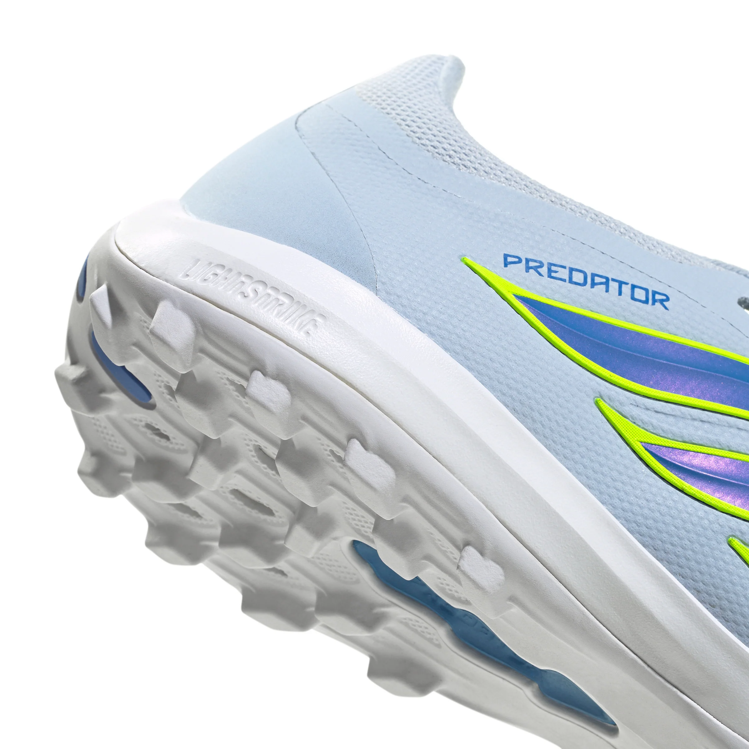 adidas Predator League FoldTongue Turf Soccer Cleats-  Crystal Sky/ Ray Blue/Team Solar Yellow 2 - Image 7