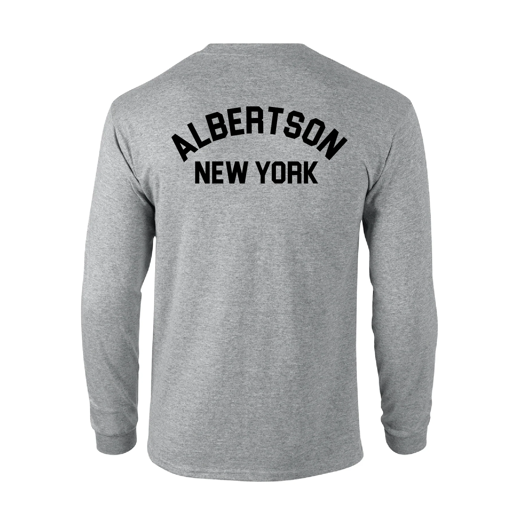 Albertson Harbor Links Gildan LS Lifestyle T-Shirt Grey - Image 2