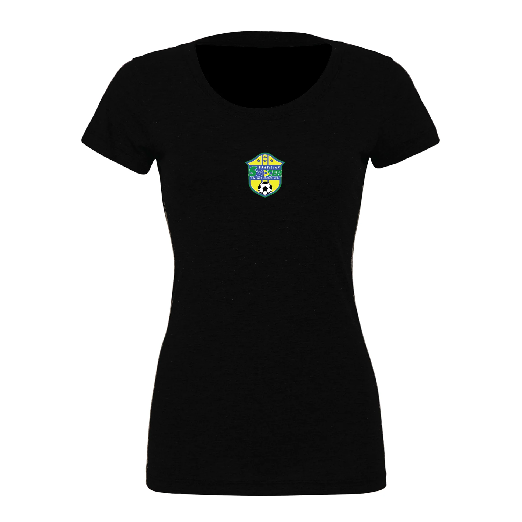 Brazilian Soccer Training (Patch) Bella + Canvas Short Sleeve Triblend T-Shirt Solid Black - Image 3