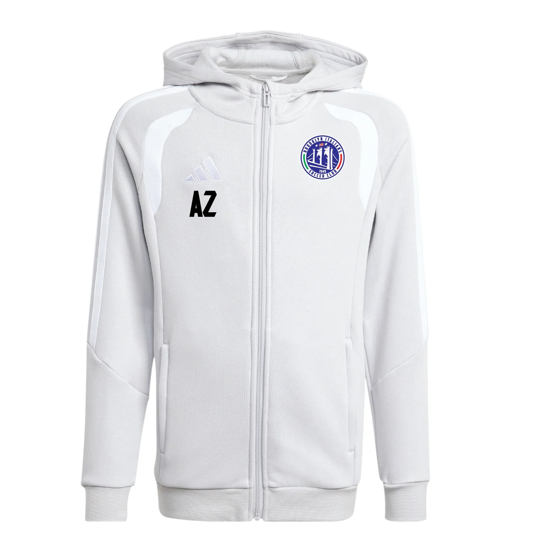 Brooklyn Italians adidas Tiro 26 League Full Zip Hoodie Grey