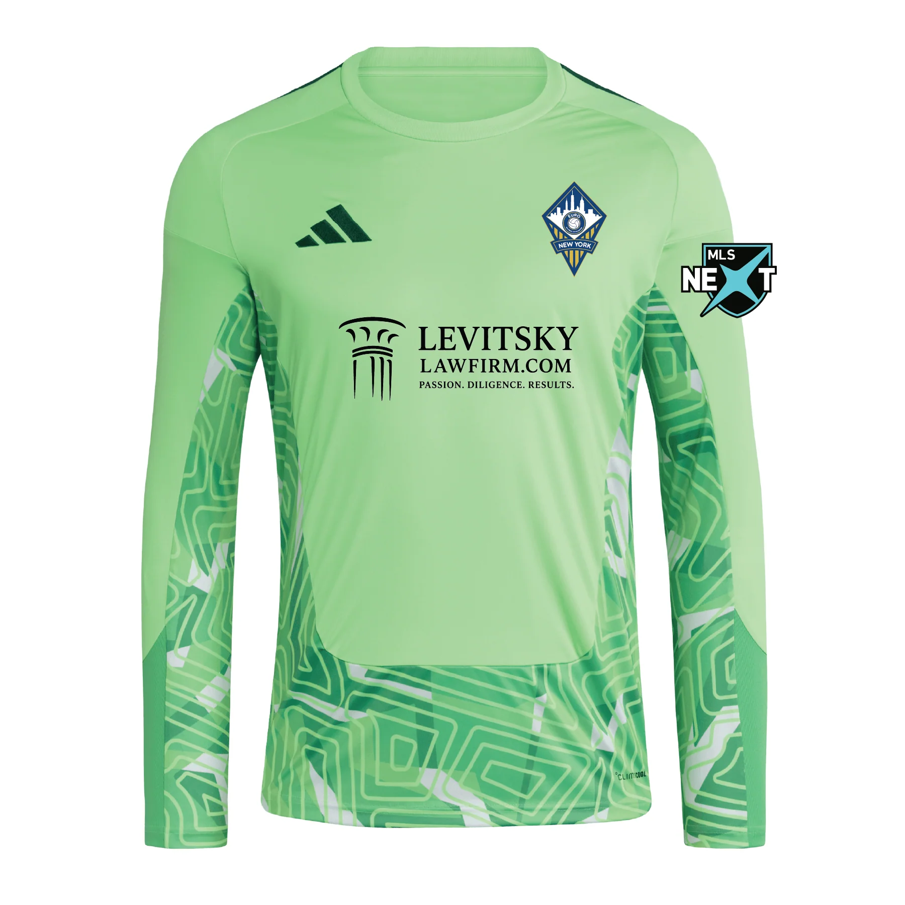 FA Euro New York MLS Next adidas Tiro 26 Comp LS Goalkeeper Jersey Green