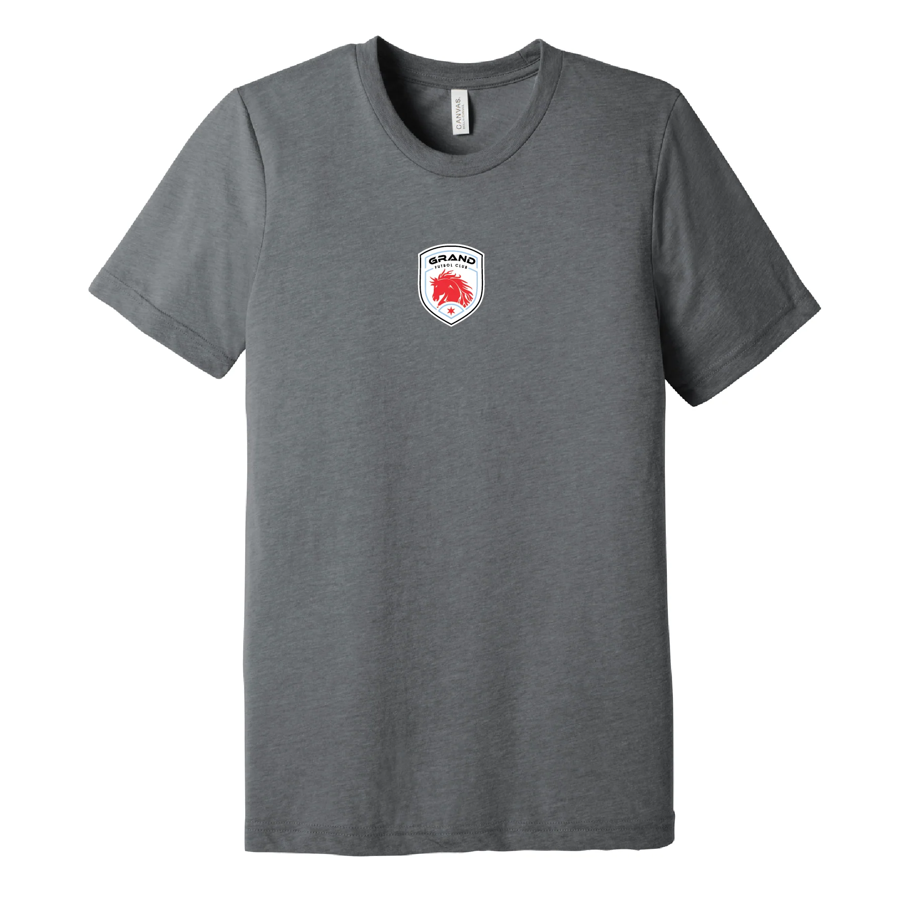 Grand Mustangs Bella + Canvas Short Sleeve Triblend T-Shirt Grey