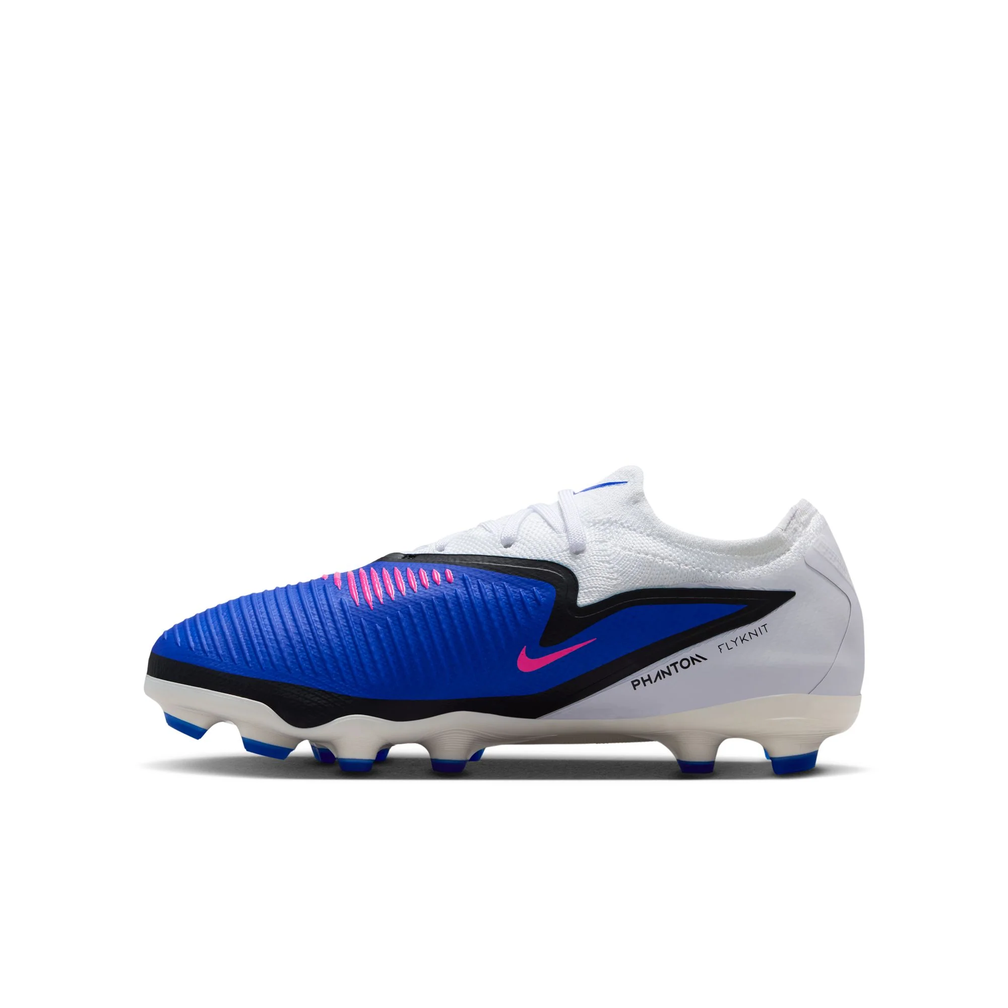 Nike Junior Phantom 6 Low Pro Multi Ground MG- Racer Blue/Pink Blast/White - Image 2