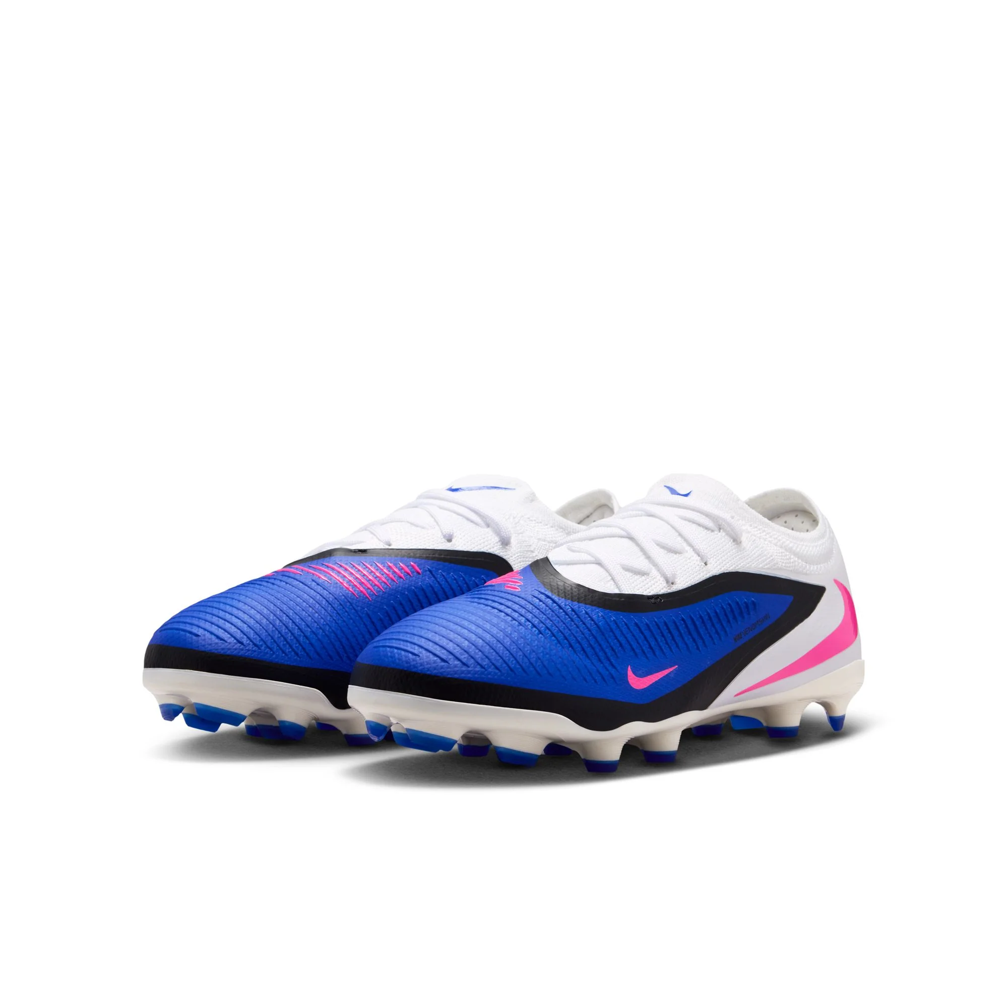 Nike Junior Phantom 6 Low Pro Multi Ground MG- Racer Blue/Pink Blast/White - Image 4