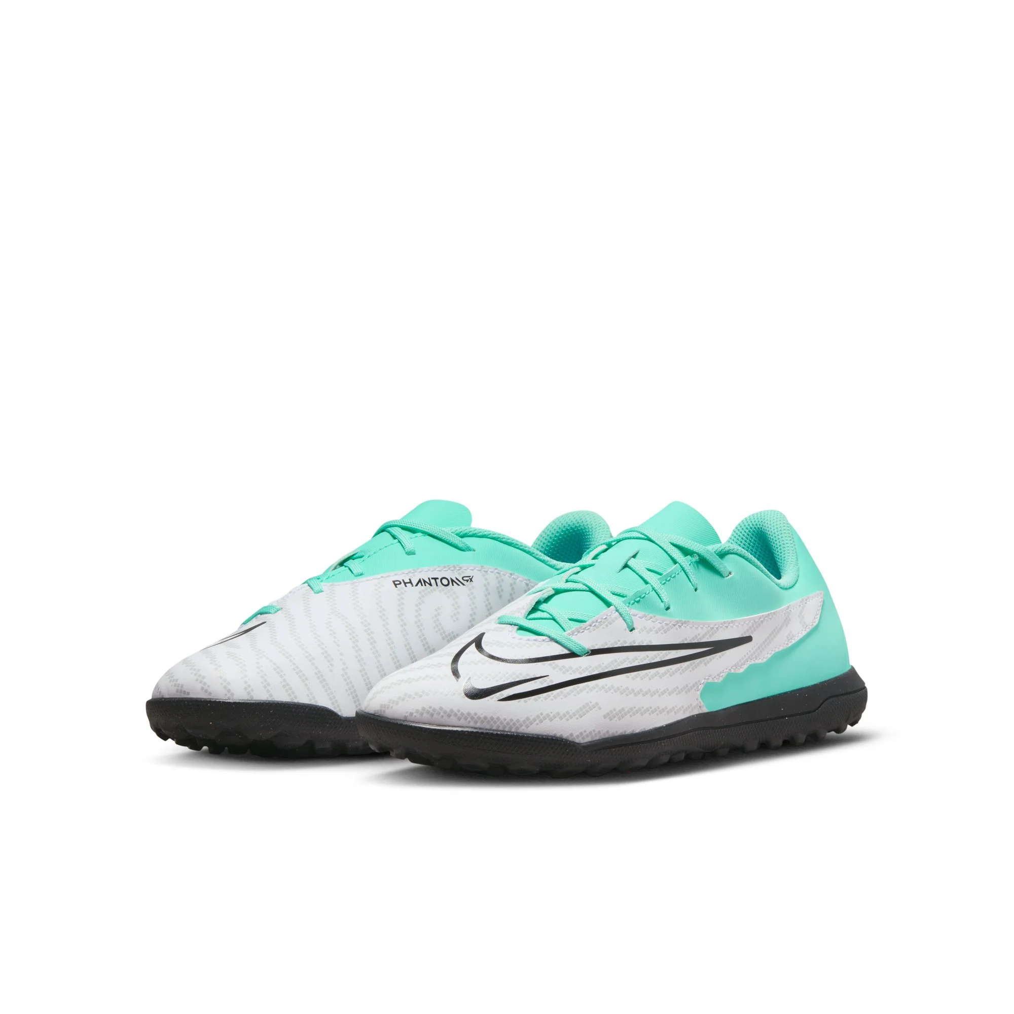 Nike Junior Phantom GX TF Club Turf Soccer Cleat - Hyper Turquoise/Fuchsia Dream/Black/White - Image 4