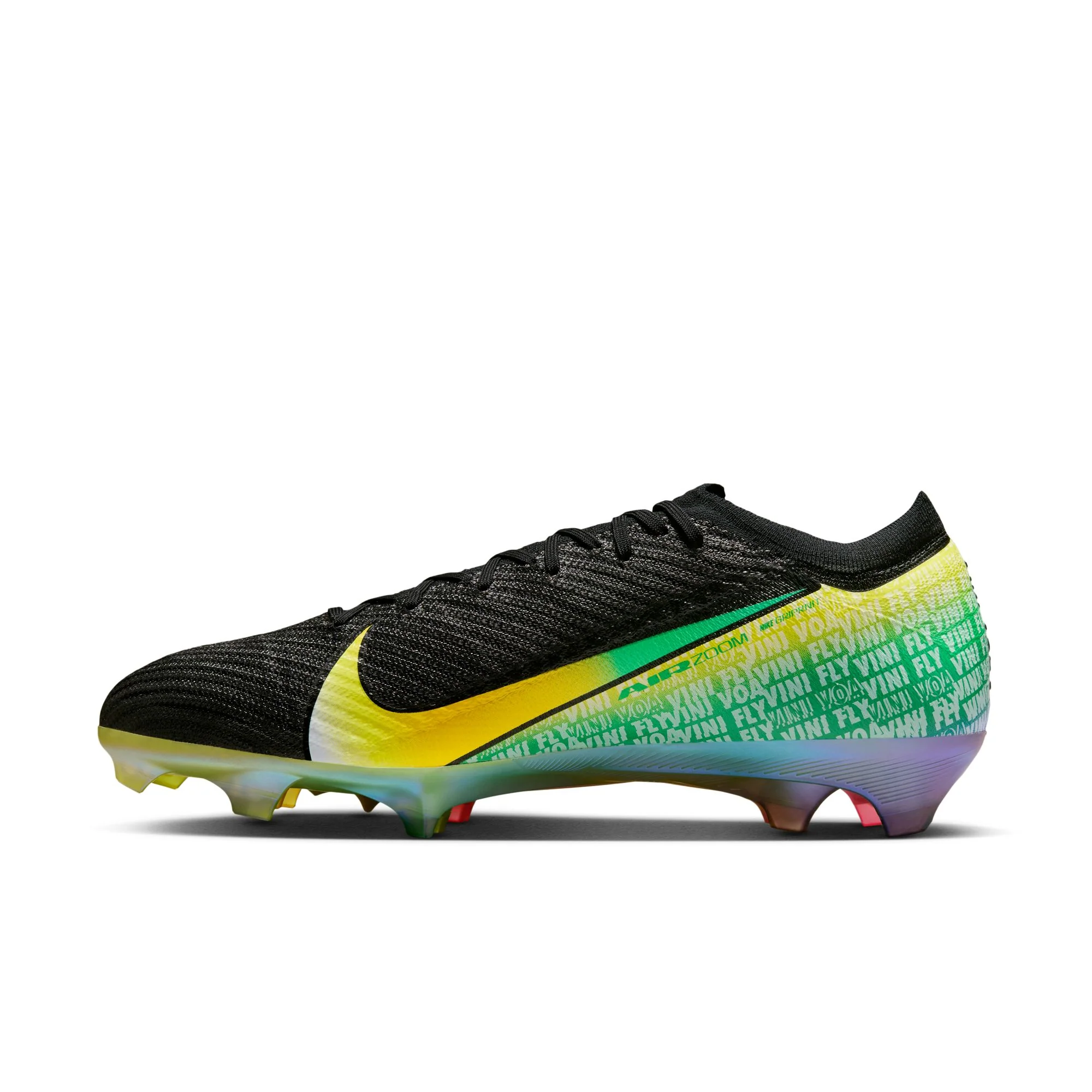Nike Mercurial Vapor 16 Elite Vini JR FG Firm Ground Soccer Cleats-Black/Dynamic/Yellow-Green/Spark-Soar - Image 2