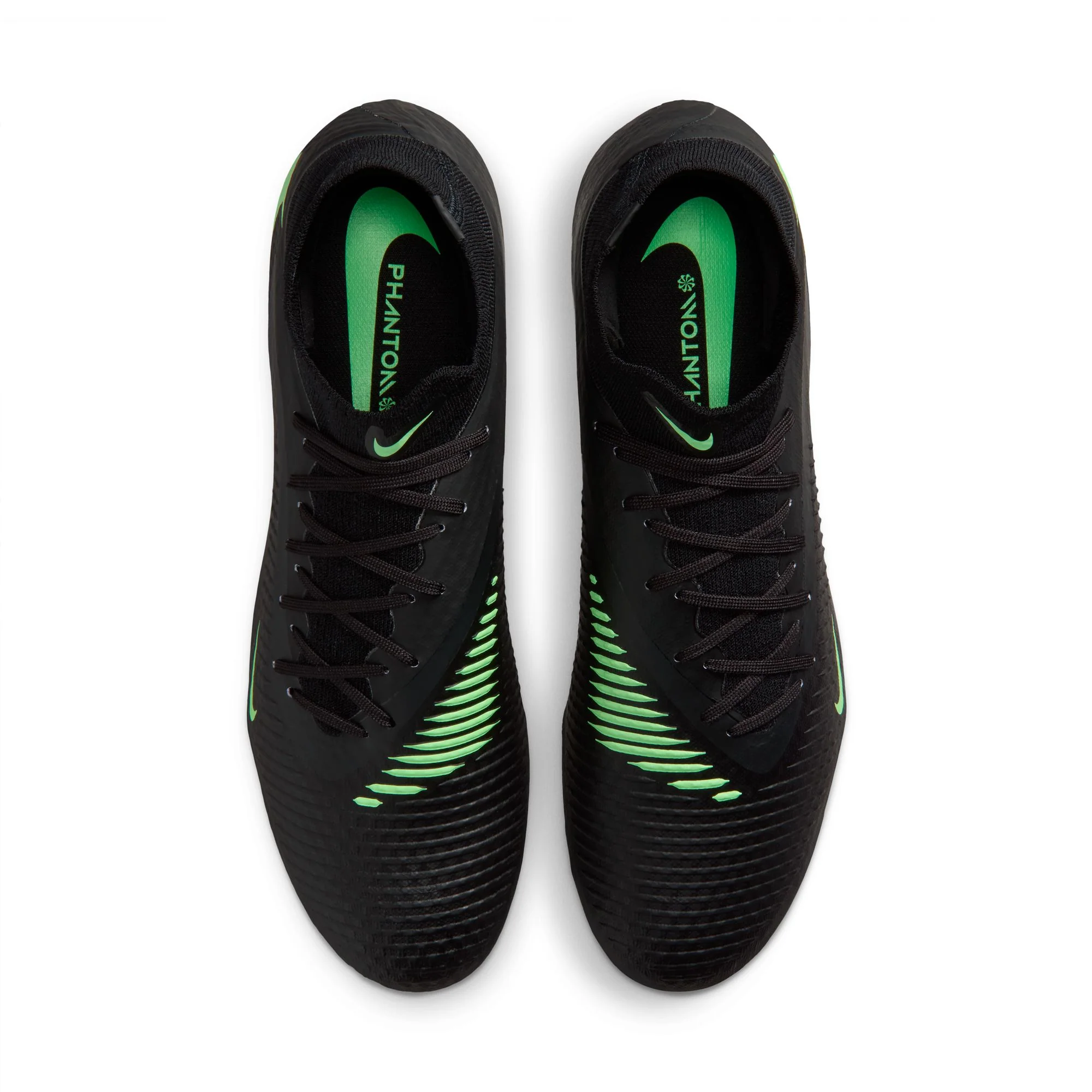 Nike Phantom 6 High Academy FG Firm Ground Soccer Cleats-Black/Illusion Green/Black - Image 3