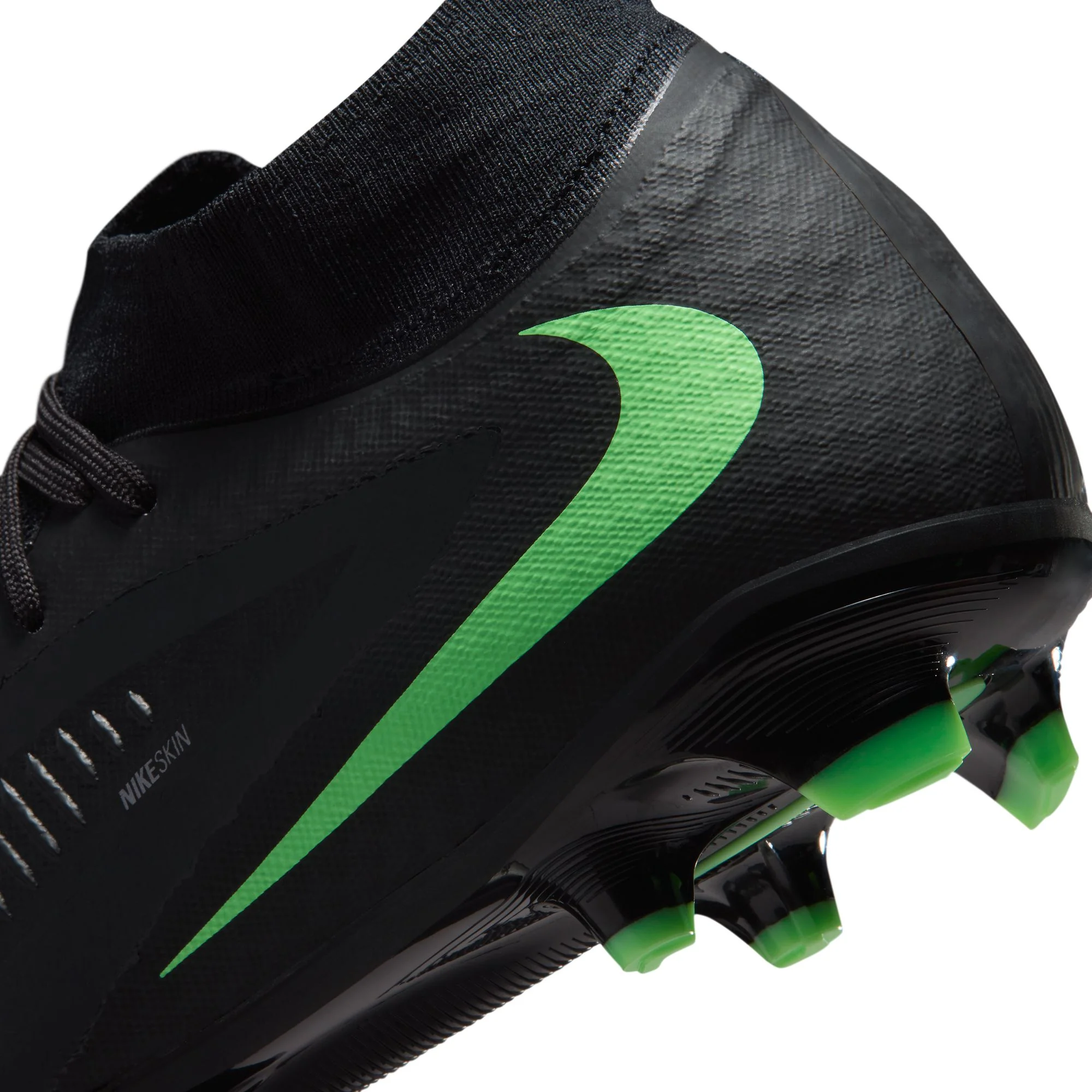 Nike Phantom 6 High Academy FG Firm Ground Soccer Cleats-Black/Illusion Green/Black - Image 8