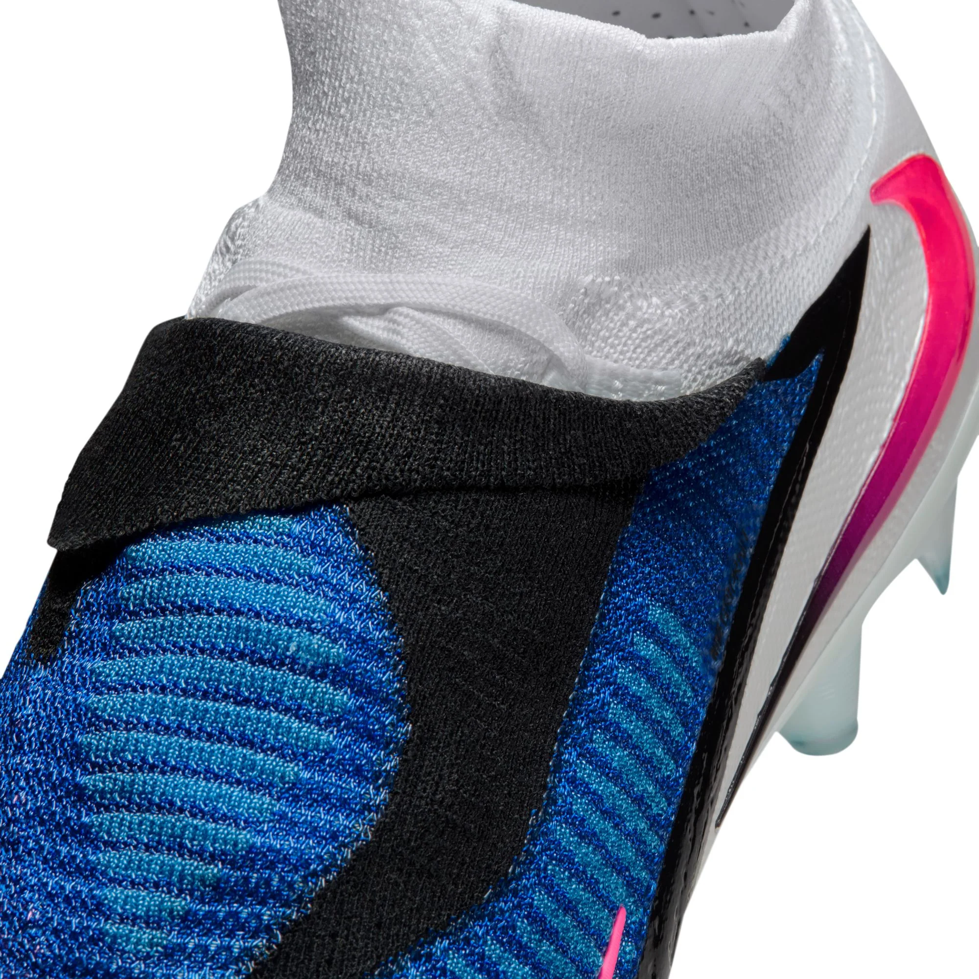Nike Phantom 6 High Elite FG Firm Ground Soccer Cleats - Racer Blue/Pink Blast/White - Image 8