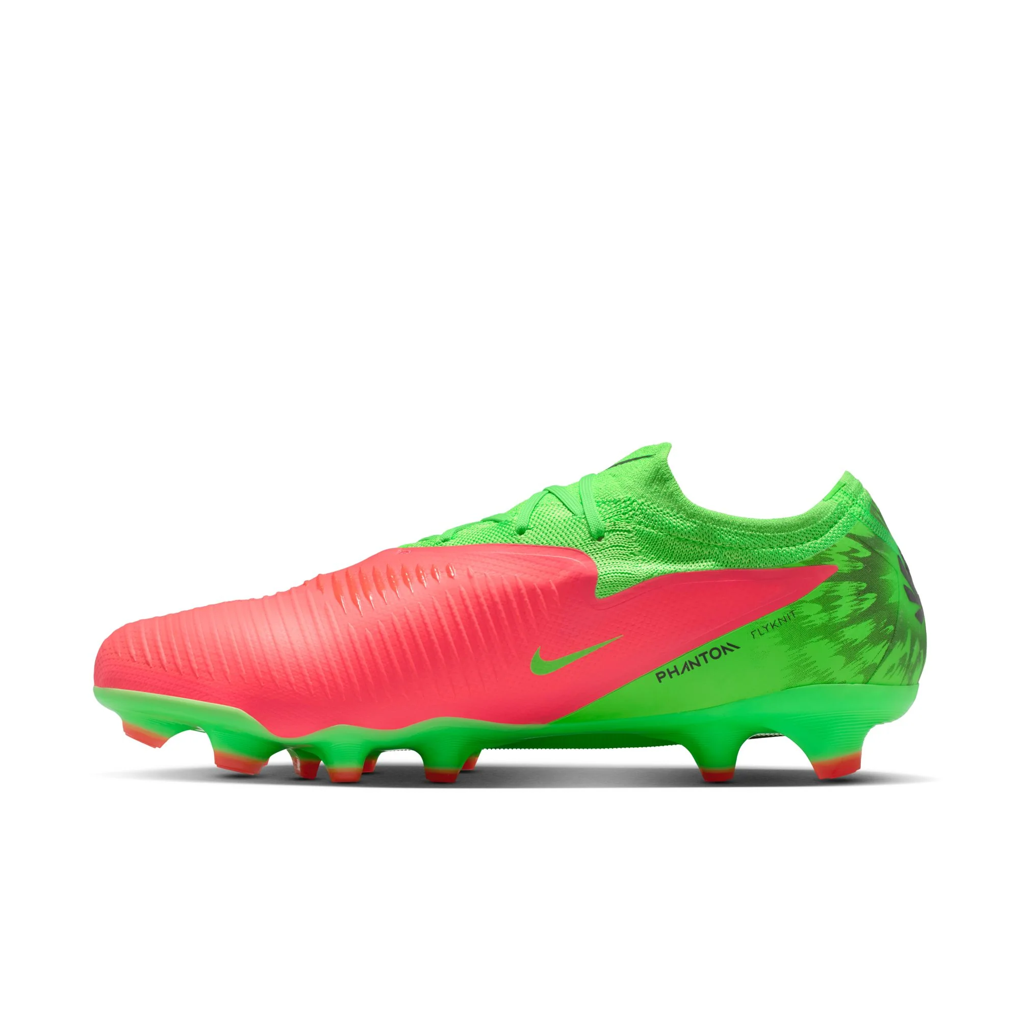 Nike Phantom 6 Low Pro "Erling Haaland" FG Firm Ground Soccer Cleats - Hot Punch/Black/Green Strike - Image 2