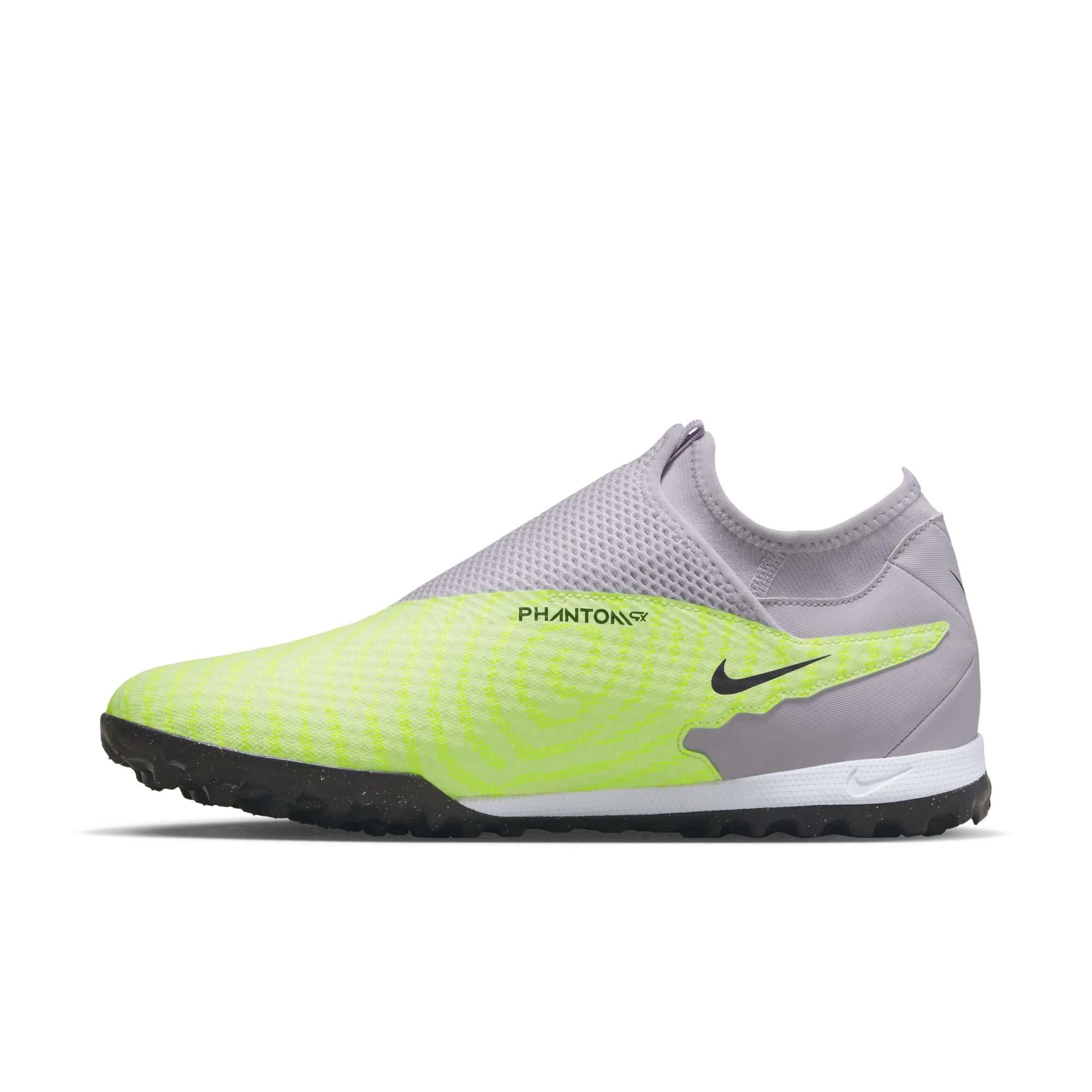 Nike Phantom GX Academy DF TF Turf Soccer Shoes - Grey/Volt/Grape - Image 2
