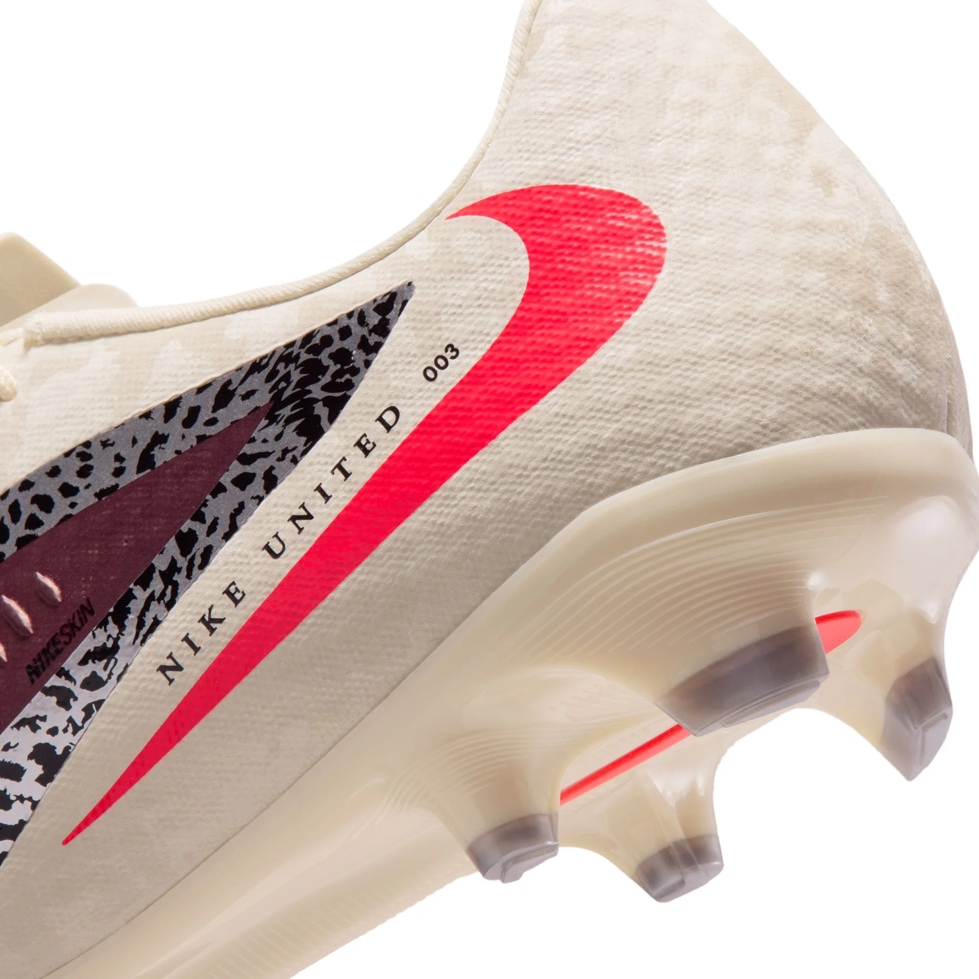 Nike United Phantom 6 Low Academy FG Firm Ground Soccer Cleats- Burgundy Crush/University Red/ Fossil - Image 8