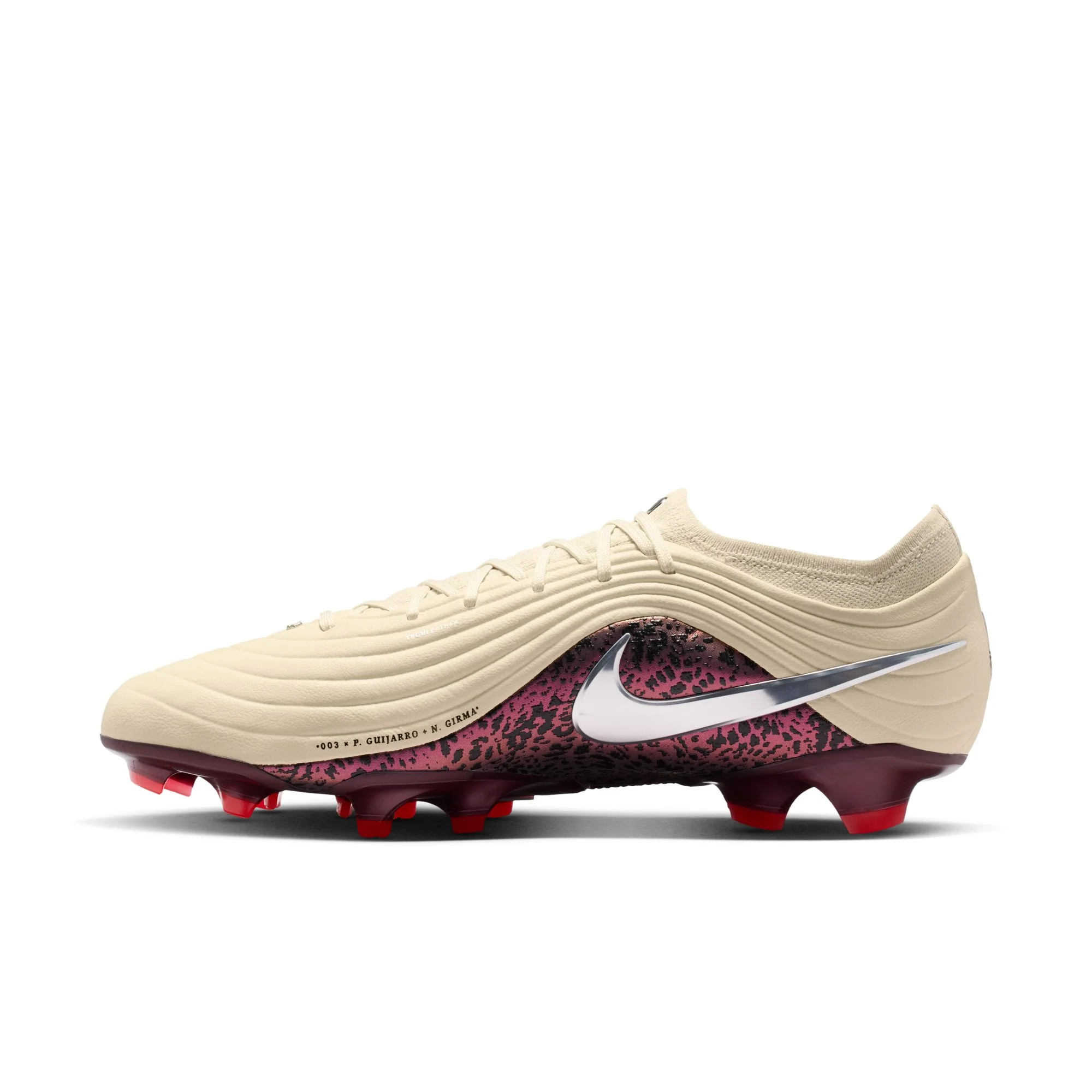 Nike United Tiempo Maestro Elite Firm-Ground Soccer Cleats- Fossil/Metallic Silver/ Burgundy Crush - Image 2