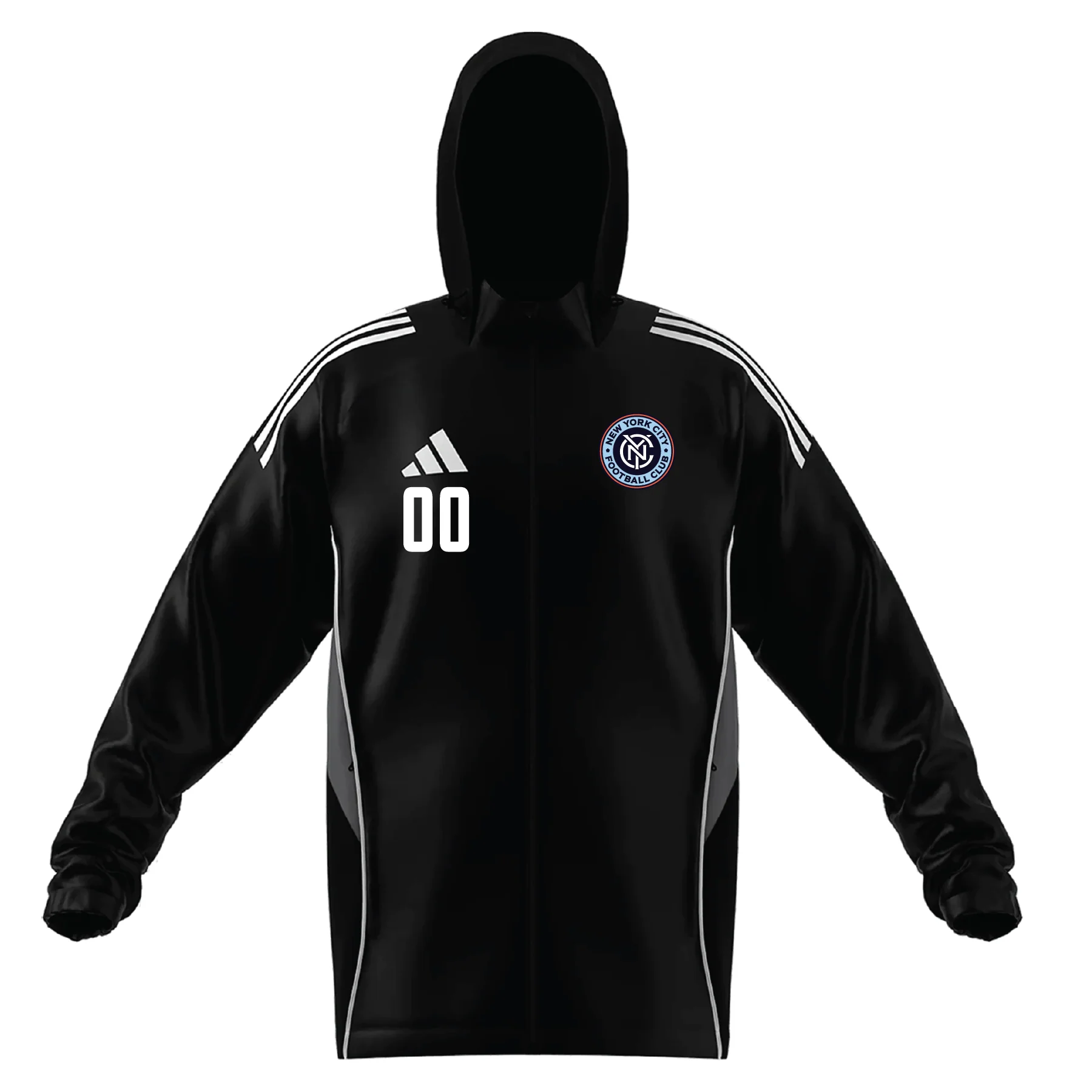 NYCFC Girls Academy adidas Tiro 25 Comp All Weather Jacket Black