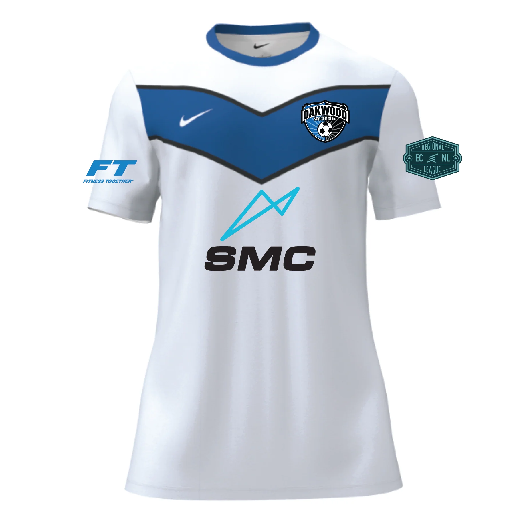 Oakwood SC Boys ECRL Nike Custom Jersey White