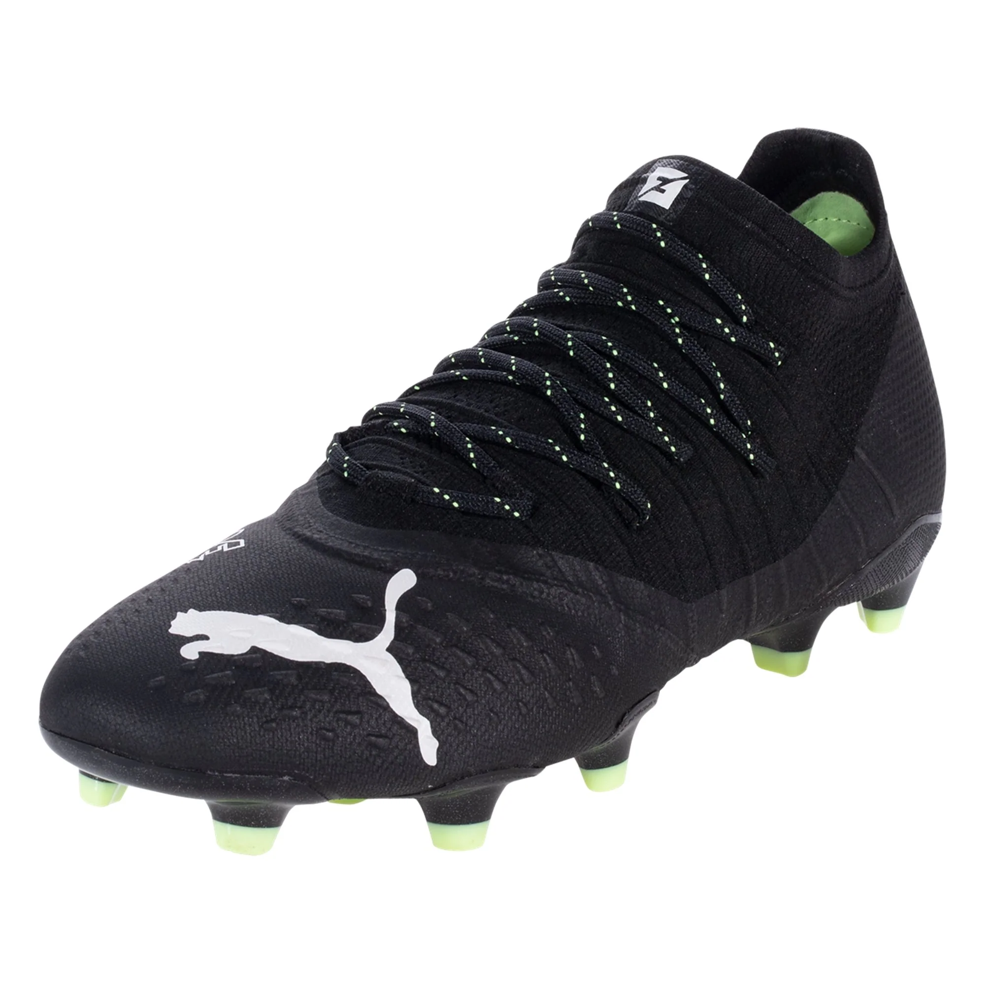 Puma Future 1.3 FG/AG Soccer Cleat Black/White/Fizzy Light - Image 4