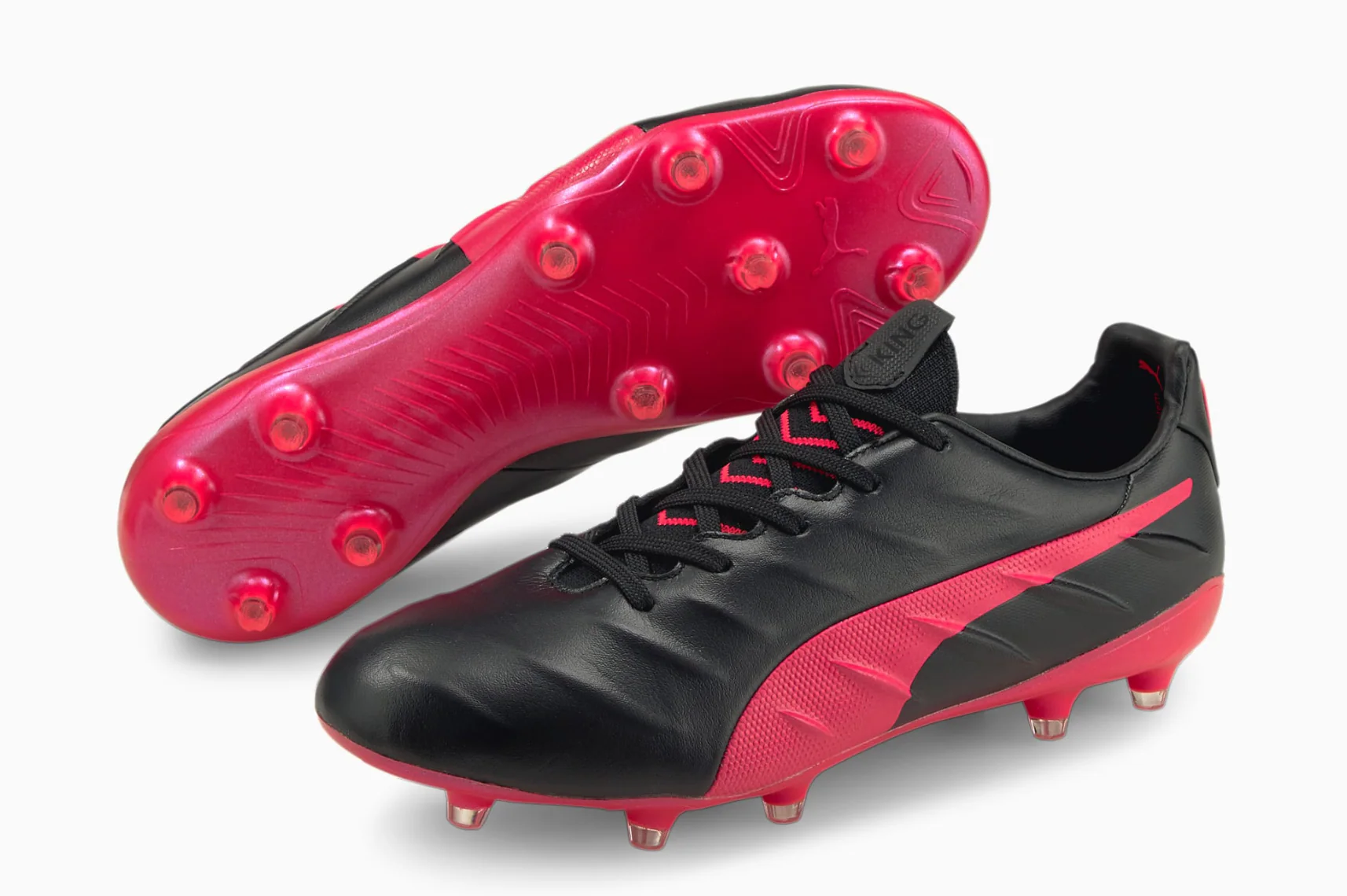 Puma King Platinum 21 Firm Ground Soccer Cleat - Puma Black/Sunblaze - Image 8