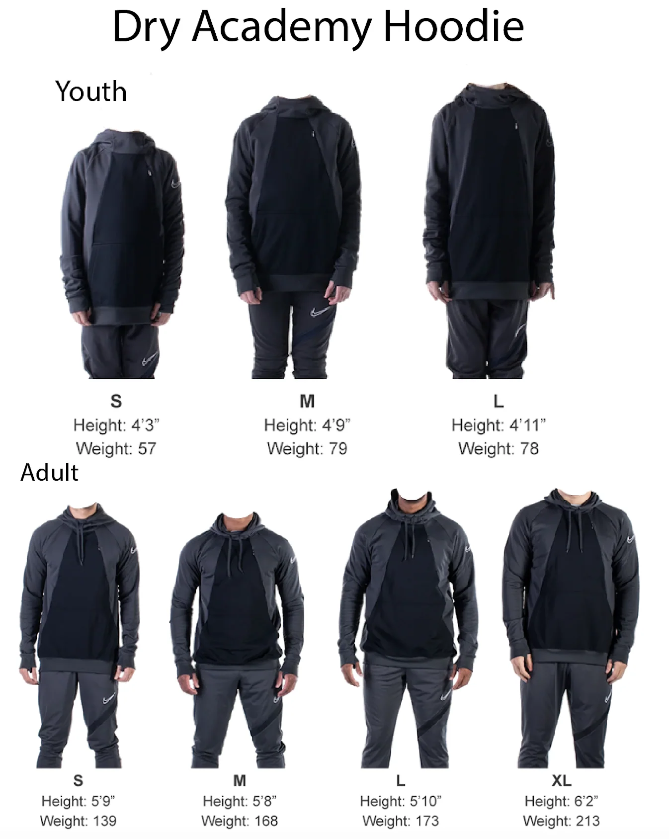 STA Mount Olive Premier Nike Dry Academy Hoodie Grey/Black - Image 2