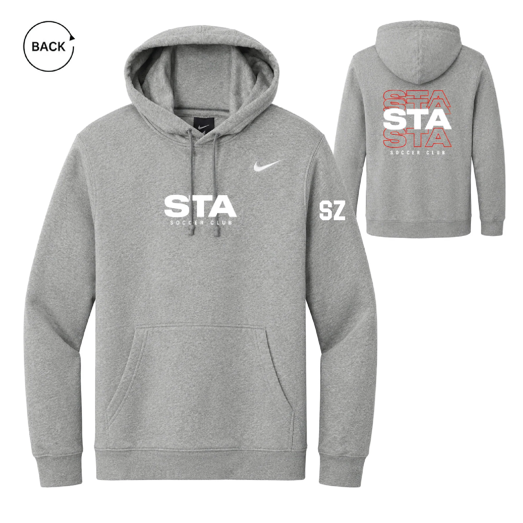 STA Girls Academy Nike Icon Club Hoodie Grey