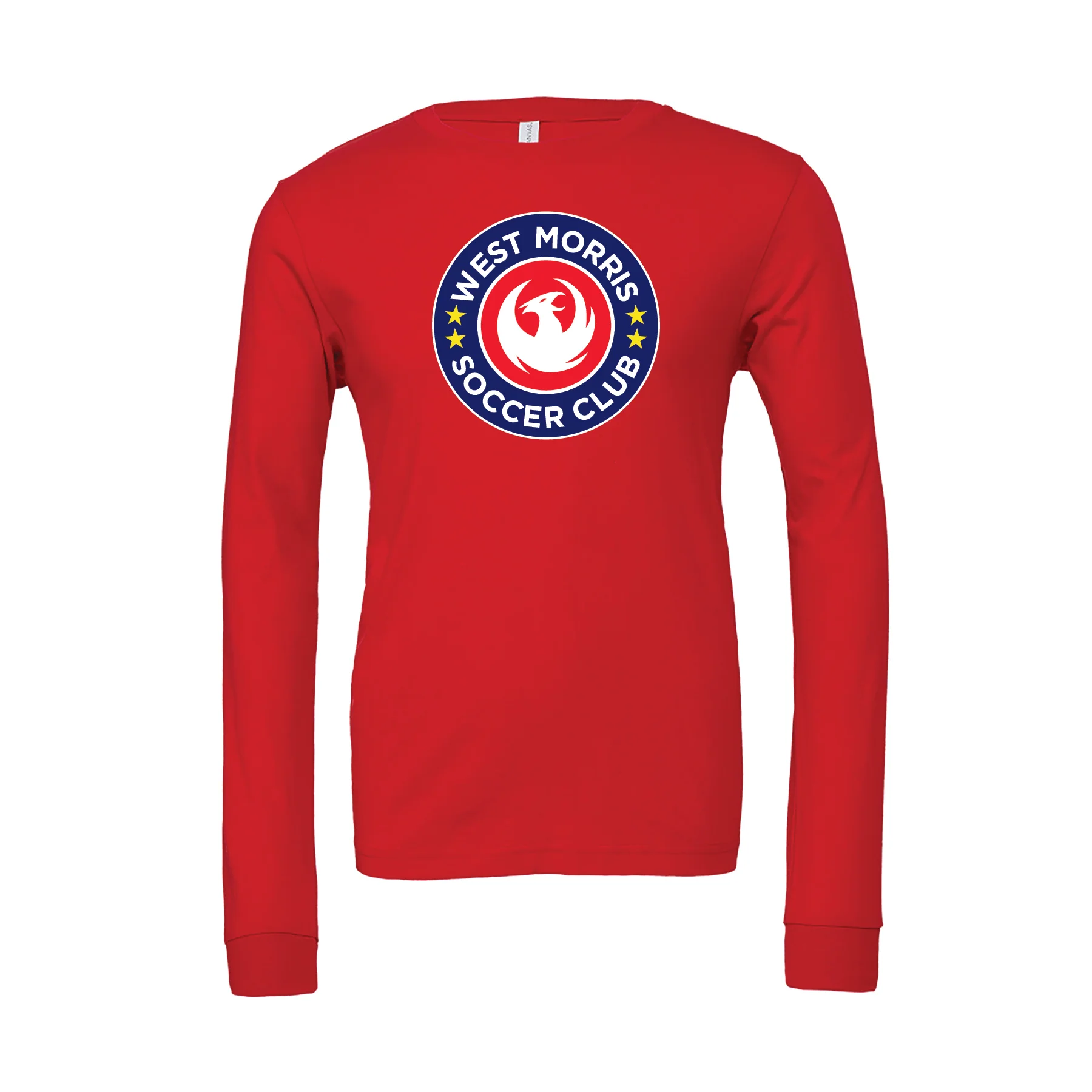 West Morris SC FAN (Logo) Bella + Canvas Long Sleeve Triblend T-Shirt Red