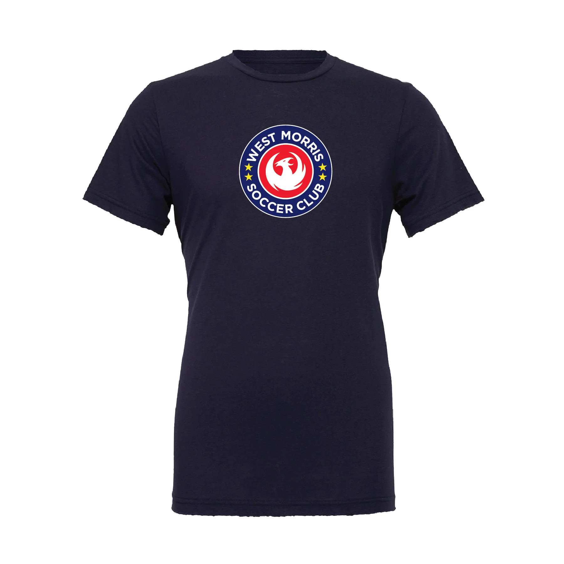 West Morris SC Travel (Logo) Bella + Canvas Short Sleeve Triblend T-Shirt Navy